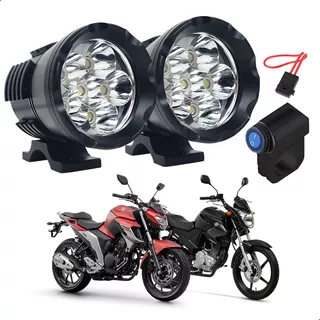 Farol De Milha Led 60w 10.000 Lumens Luz Auxiliar P/ Moto Bigtrail Custom Naked + Controle Aluminio Prova Agua O Par!!