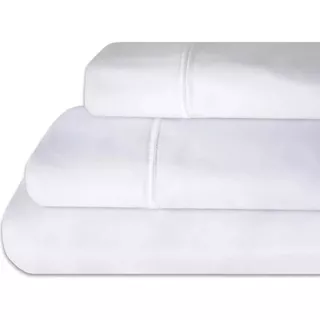 Juego De Sabanas Hotelera King Size 180 Hilos-blanco- Tdj