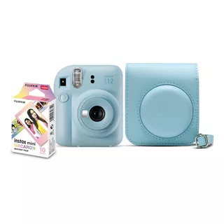 Câmera Instantânea Art Brink Instax Mini 12 Bolsa + 10 Fotos Azul