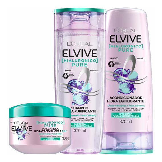 Pack Elvive Hialuronico Shampoo + Acond + Crema Tratamiento
