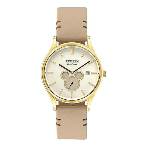 Citizen Mickey Shadow Gold Tone Bv1132-08w ...... Dcmstore Color de la correa Rosa pálido Color del bisel Oro Color del fondo Blanco