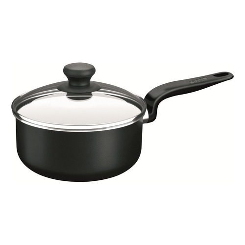 Cacerola Tefal 20cm Tapa De Vidrio Pratika Antiadherente Color Negro