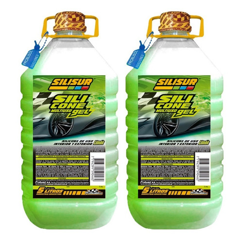 Silicona Perfumada En Gel Multiuso Carwash 5lts Pack 2un Color Limon