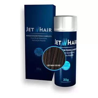 Jet Hair 25g Castanho Escuro Queratina Em Pó 25g Calvície