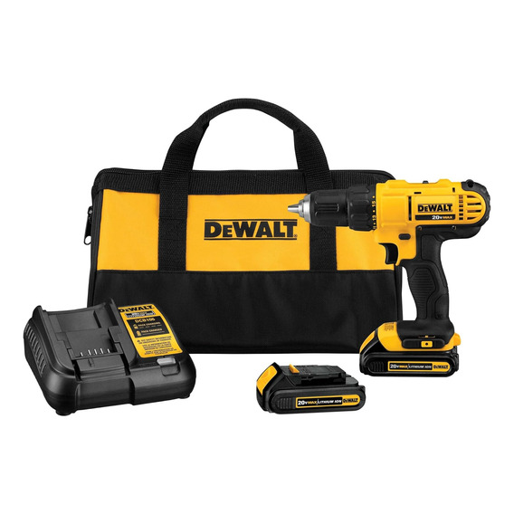 Taladro Inalámbrico 20v 1/2  + 2 Bateria Dewalt Dcd771c2 