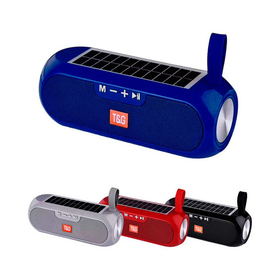 Parlante Recargable Energia Panel Solar Bluetooth Sd Aux Usb Color Azul