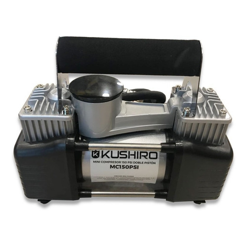 Compresor de aire mini a batería portátil Kushiro MC150PSI 0.5L 25hp plateado/negro