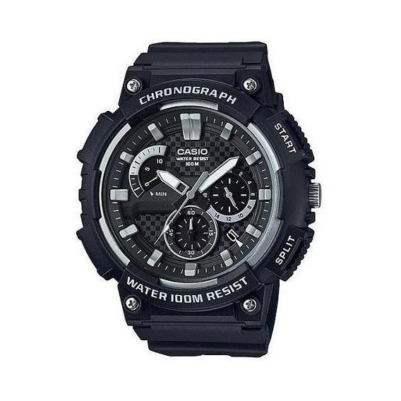 Reloj multifunción Casio MCW-200H-1avdf para hombre, color de correa negro, color de bisel, color de fondo negro