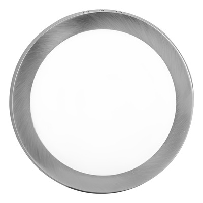Panel Led De Plafon Aplique Macroled 18w Redondo 220v Acero