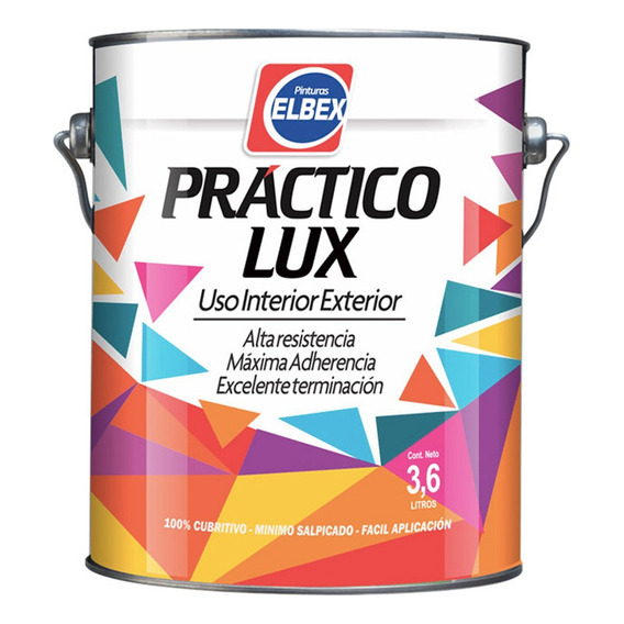 Esmalte Sintético Mate Elbex Práctico Lux 3,6lts Color Negro