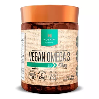 Vegan Omega 3 Dha 430mg 60 Capsulas Nutrify Sabor Sem Sabor