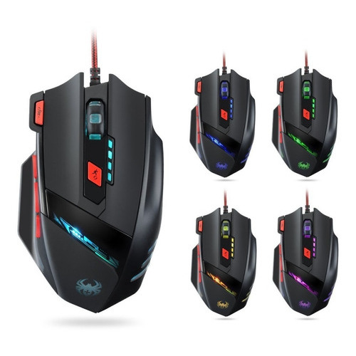 Mouse Gamer T90 Zelotes Profesional Led Optical 9200 Dpi Color Negro