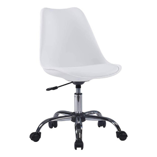 Silla Eames De Oficina Acolchonada Altura Ajustable Color Blanco Material del tapizado Cuero sintético