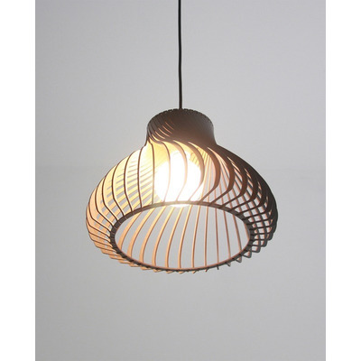 Lampara Colgante 1 Luz Maga Blanco Madera Deco Apto E27 Ln