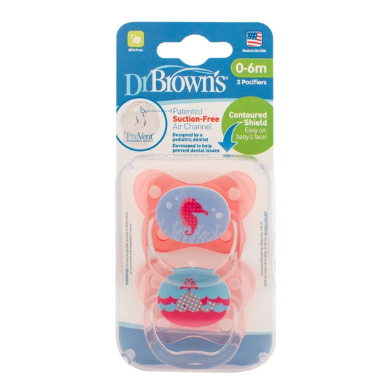 Dr. Brown's: Set De 2 Chupetes Etapa 1 - 0-6m En Blíster