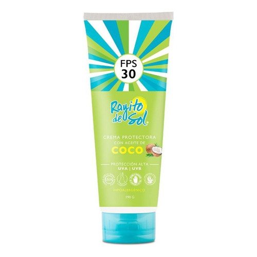 Crema Protectora Solar Con Aceite De Coco Fps30 | 190g