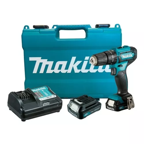 Taladro atornillador eléctrico Makita HP333DWE + 2 baterías de 1.5Ah con  maletín de transporte + accesorios