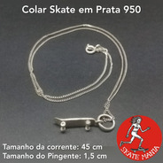 Corrente Cartier Com Pingente Skate Em Prata 950 Skatemania