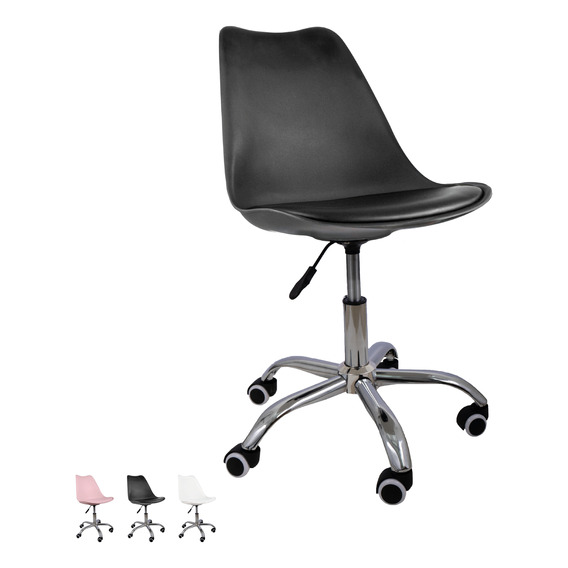 Silla De Oficina Acolchonada Eames Tulip Con Ruedas Moderna