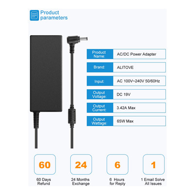 Alitove - Adaptador De Fuente De Alimentacion De 19 V, 3,42