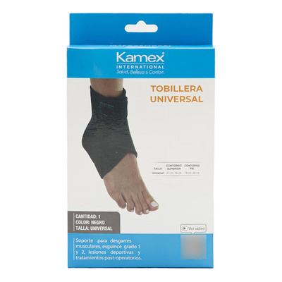 Tobillera Kamex Universal Corta Negro X 1 Und