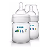 Set De 2 Teteros Bebes Avent Clasicos 125 Ml / 4 Oz