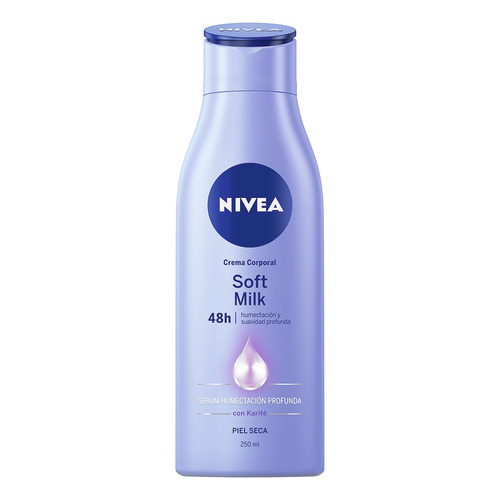  Crema para cuerpo Nivea Soft Milk en botella 250mL