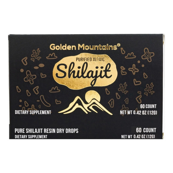 Shilajit 100% Puro Golden Mountains Gotas Secas   60 Tabs