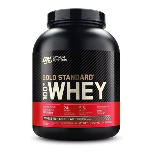 Suplemento en polvo Optimum Nutrition  Proteína Gold Standard 100% Whey proteína sabor double rich chocolate en pote de 2.27kg