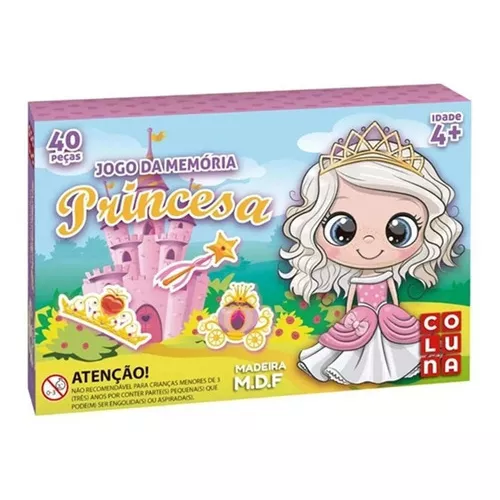 Jogo Da Memoria Princesas 40 Peças - 0908 - Pais e Filhos - Real