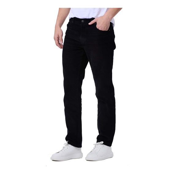 Pantalón Hombre Básico Cotelé Negro Fashion's Park