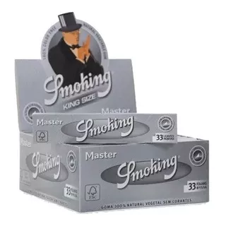 Caixa Seda Smoking King Size Master- Display C/ 50 Livrinhos Smoking King Size Master Prata