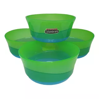 4 Compoteras De Plástico De 250 Ml - Colombraro Color Verde