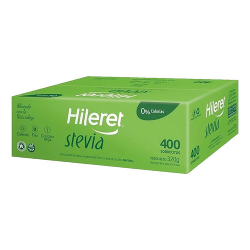 Endulzante Hileret En Polvo Stevia 400 Sobres