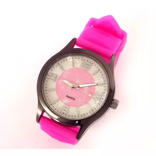 Relógio Feminino Quartz Com Pulseira Rosa Em Borracha B5623