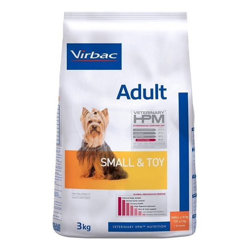 Alimento Virbac Veterinary HPM Small and Toy para perro adulto de raza mini y pequeña sabor mix en bolsa de 3kg