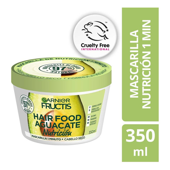 Mascarilla De Tratamiento Hair Food Aguacate 350 Ml Fructis Nutrición 1 Minuto