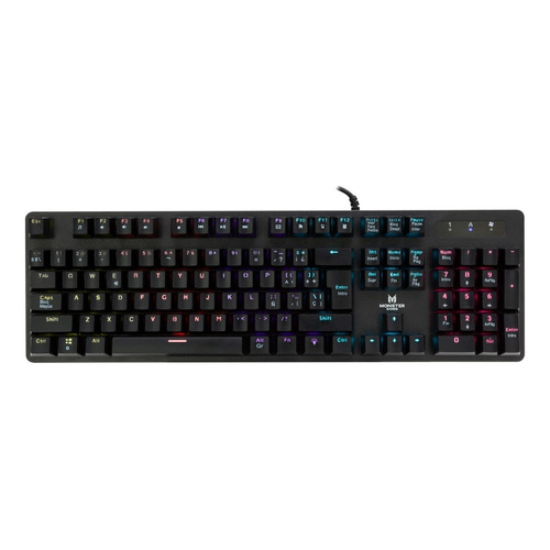 Teclado Gamer Mecanico Monster Strategy Rgb - Color del teclado Negro