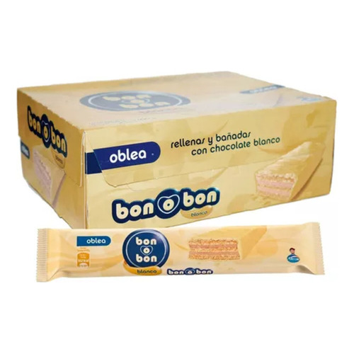  Bon O Bon oblea de chocolate blanco 30gr caja 20 unidades