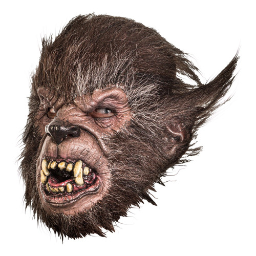 Máscara Hombre Lobo Wolfman Deluxe Disfraz Halloween Terror Color Gris oscuro
