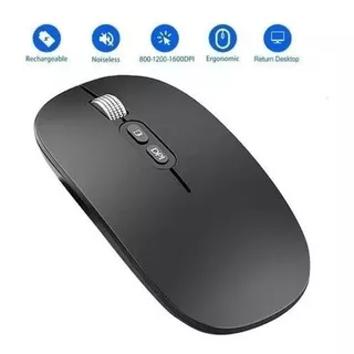 Mouse Sem Fio H'maston Bluetooth Usb Recarregável Com Led