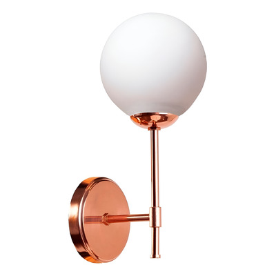 Aplique Medusa Spa 1 Luz Cobre Globo Opal 15cm Apto Led E27 Cobre/opal