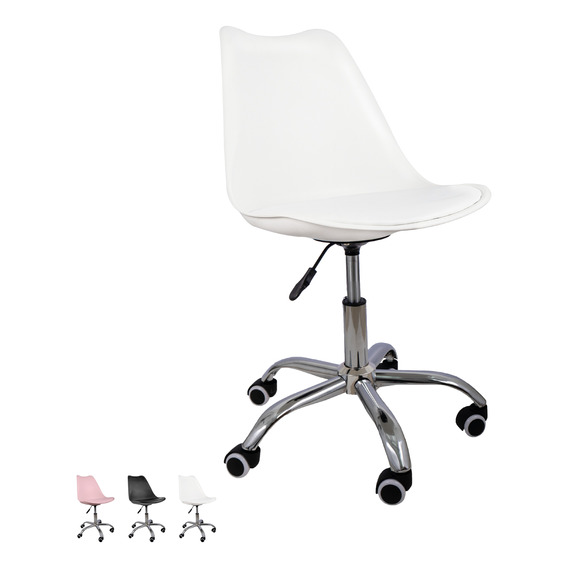 Silla De Oficina Acolchonada Eames Tulip Con Ruedas Moderna