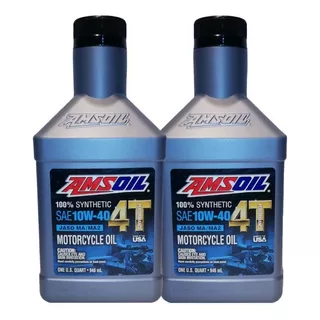 Pack 2 Amsoil 10w40 Full Sintético. Aceite 4t De Moto