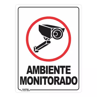 Placa De Sinalização Ambiente Monitorado