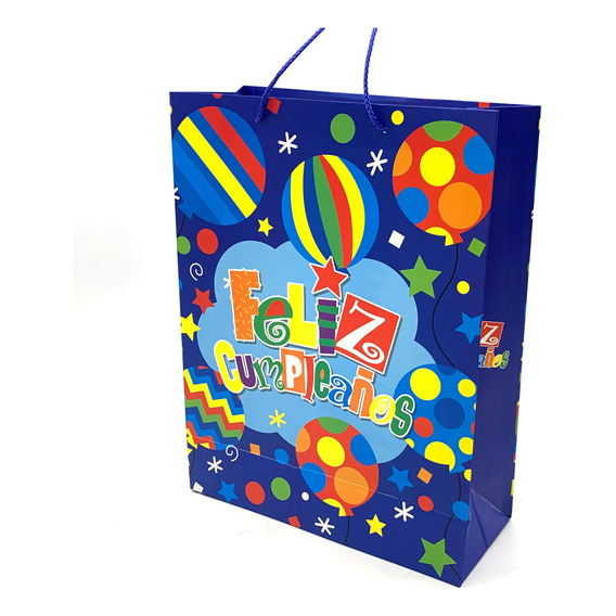 Bolsa De Regalo Cumpleaños, Pack X12 Varios Colores