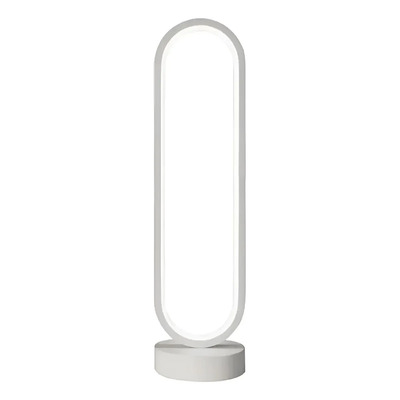 Lampara Mesa Lira 16w Led Alum Usb Blanco Dinam. Blanco Blanco