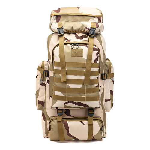 Mochila De 80 Litros, Bolsa Para Acampar Al Aire Libre Color Plateau Camouflage Diseño De La Tela Liso