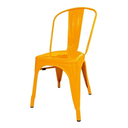 Silla de comedor DeSillas Tolix, estructura color amarillo, 1 unidad