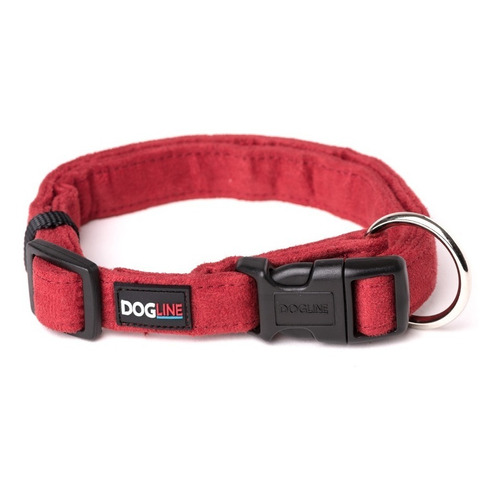 Collar Perro Microfibra Dogline Mediano Rojo Tamaño del collar M